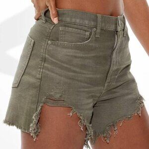 American Eagle Olive Green High Rise Mom Shorts